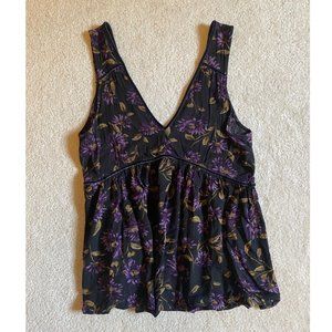 American Eagle Floral Peplum Tank